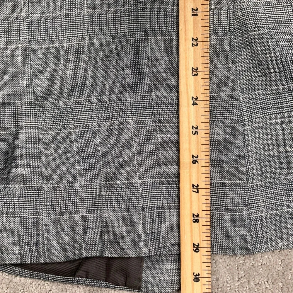 Banana Republic Blazer Mens 40R Gray Linen Slim Fit Glen Plaid Jacket